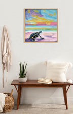 Sylvie Sunset Sea Turtle Framed Canvas by Rachel Christopoulos