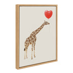 Sylvie Giraffe in Love Framed Canvas by July Art Prints