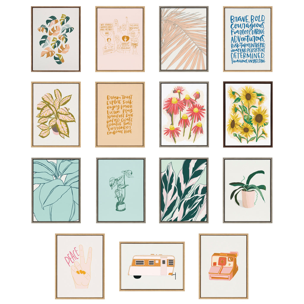 Sylvie Sea Plant and Ocean Treasures Framed Canvas Set by Alicia Schultz