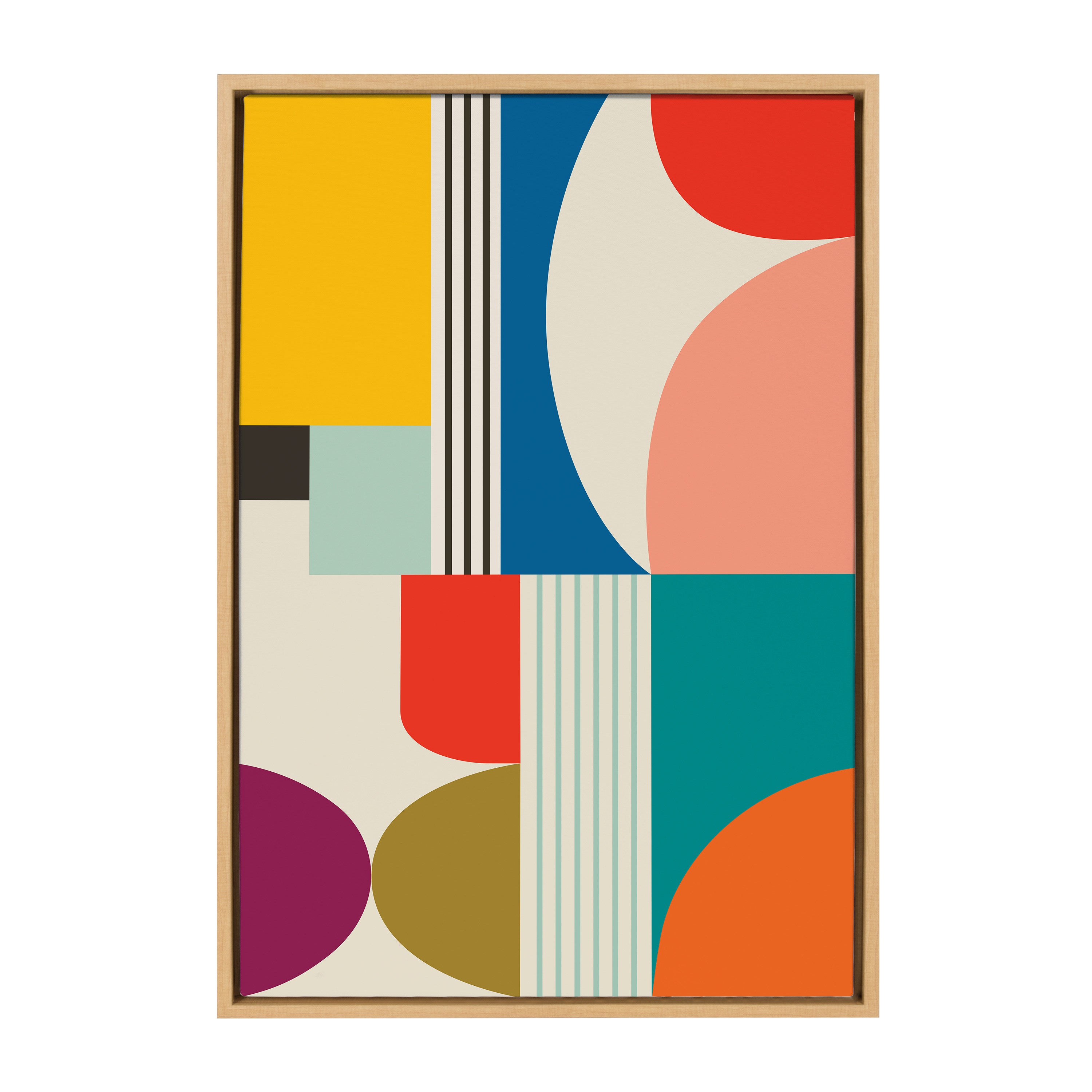 Sylvie Mid Century Modern Pattern Framed Canvas by Rachel Lee of My Dream Wall