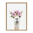 Sylvie Flower Crown Alpaca Framed Canvas by Amy Peterson Art Studio