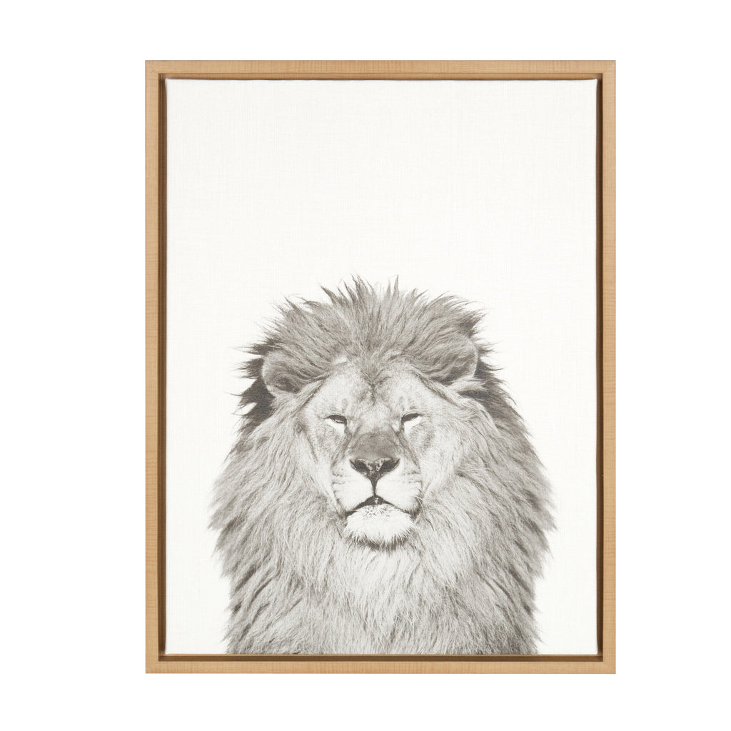 Sylvie Lion Framed Canvas by Simon Te Tai