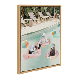 Sylvie Pool Party Framed Canvas by July Art Prints