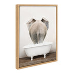 Sylvie Elephant Back in Rustic Bath Framed Canvas by Amy Peterson Art Studio