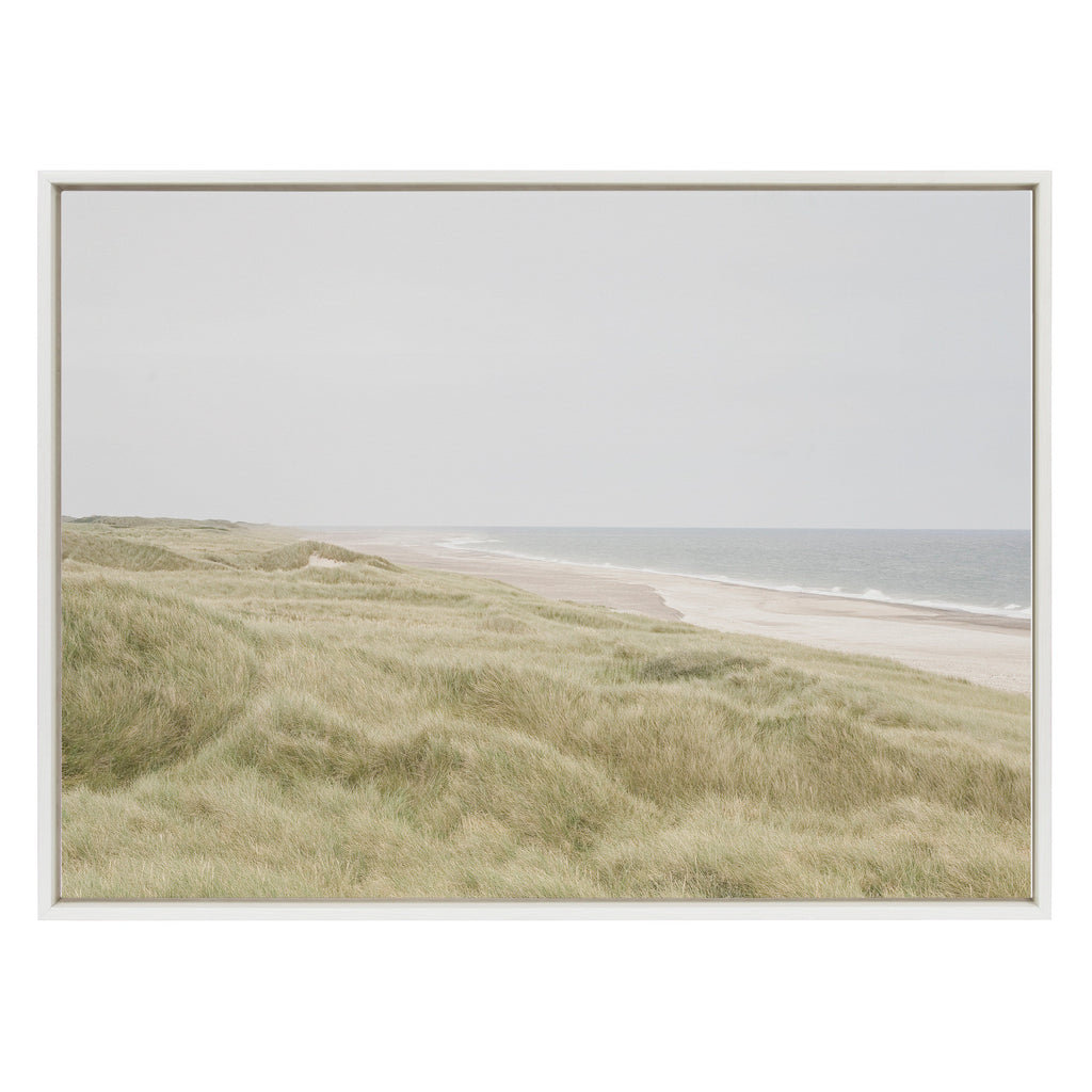 Sylvie Peaceful and Serene Coastal Landscape Framed Canvas by The Creative Bunch Studio