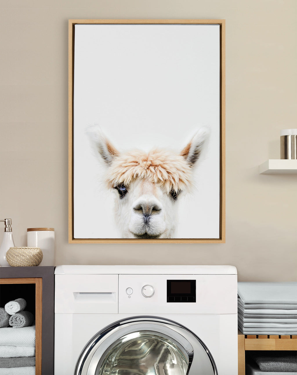 Sylvie Alpaca Bangs Framed Canvas by Amy Peterson Art Studio