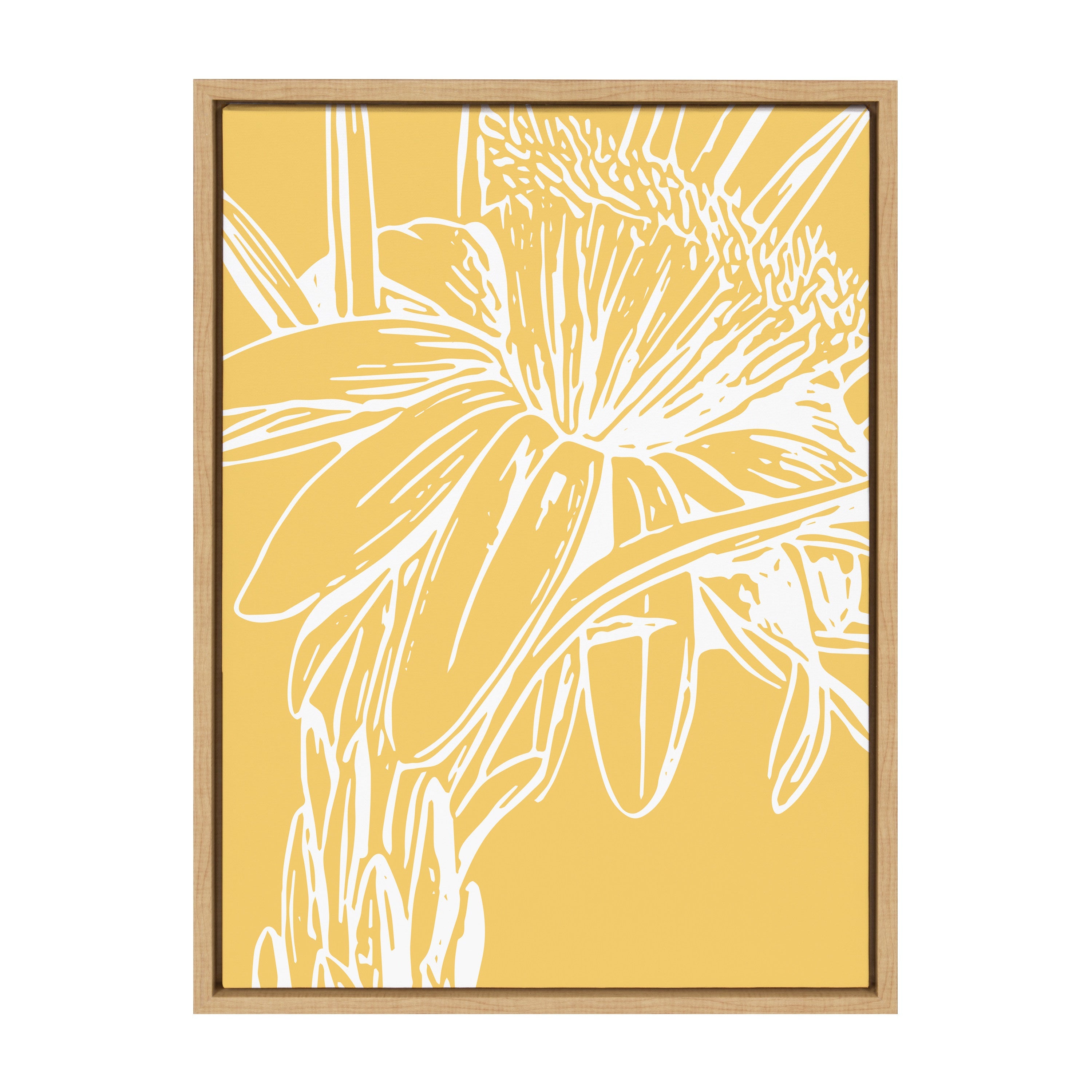 Sylvie Flower in Yellow Framed Canvas by Apricot and Birch
