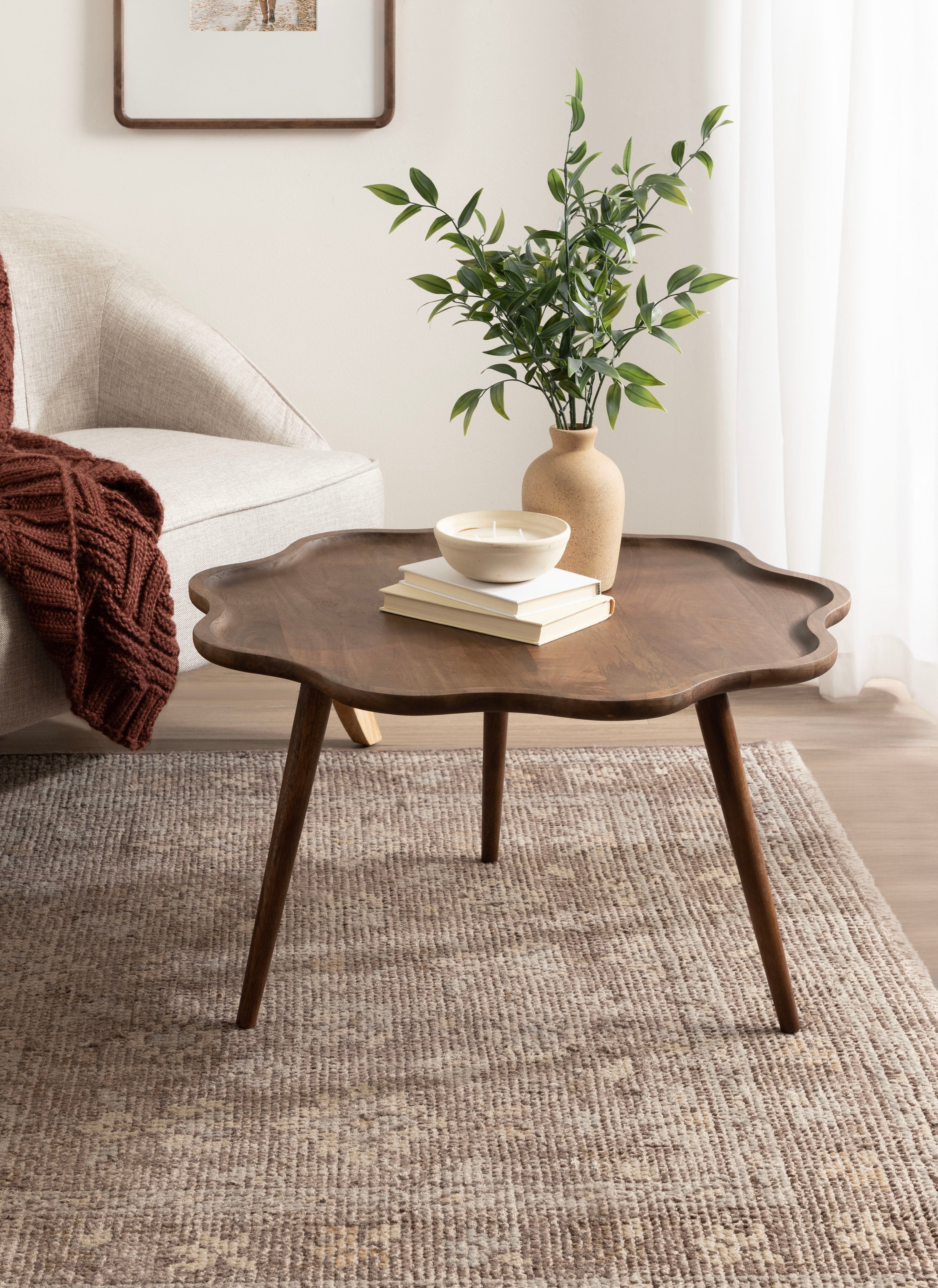 Alezar Scallop Wood Coffee Table