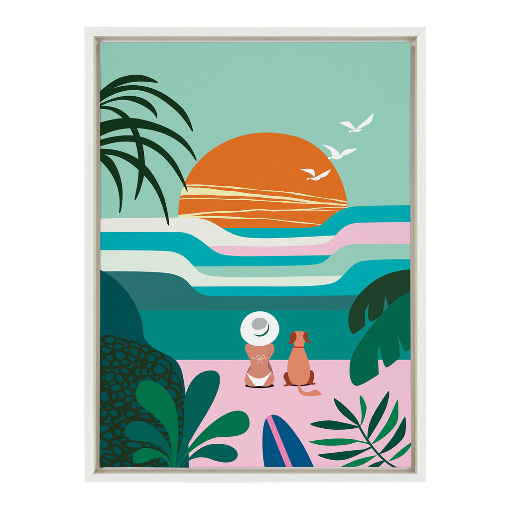 Sylvie Sun Flock Framed Canvas by Rachel Lee of My Dream Wall