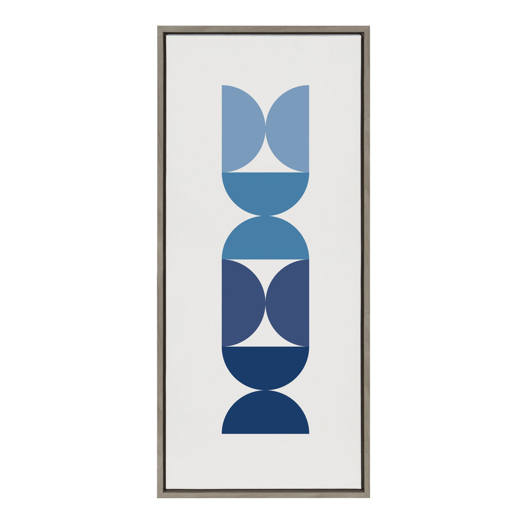 Sylvie Circles and Curves Ocean Beach Blues Framed Canvas by The Creative Bunch Studio