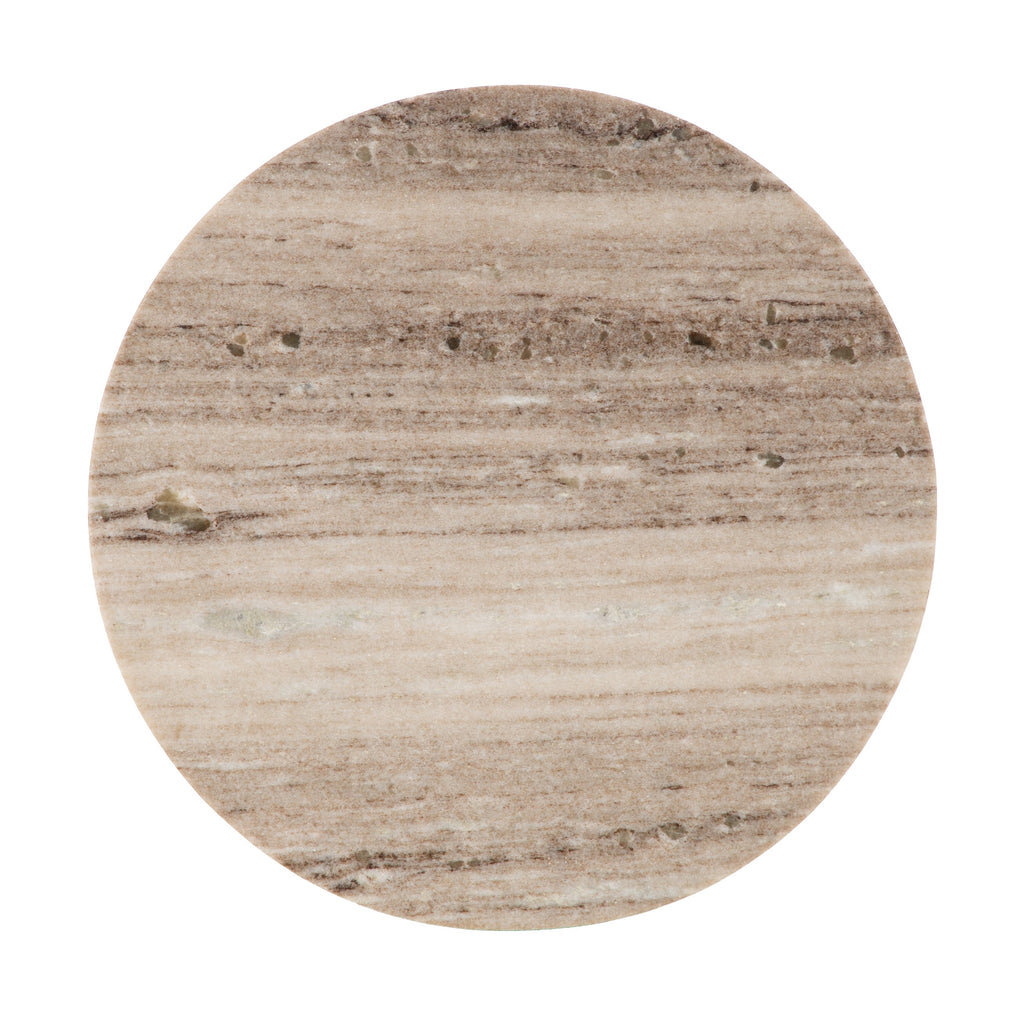 Baronet Round Marble and Metal Table