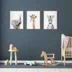 Sylvie Bubble Gum Giraffe Framed Canvas by Amy Peterson Art Studio