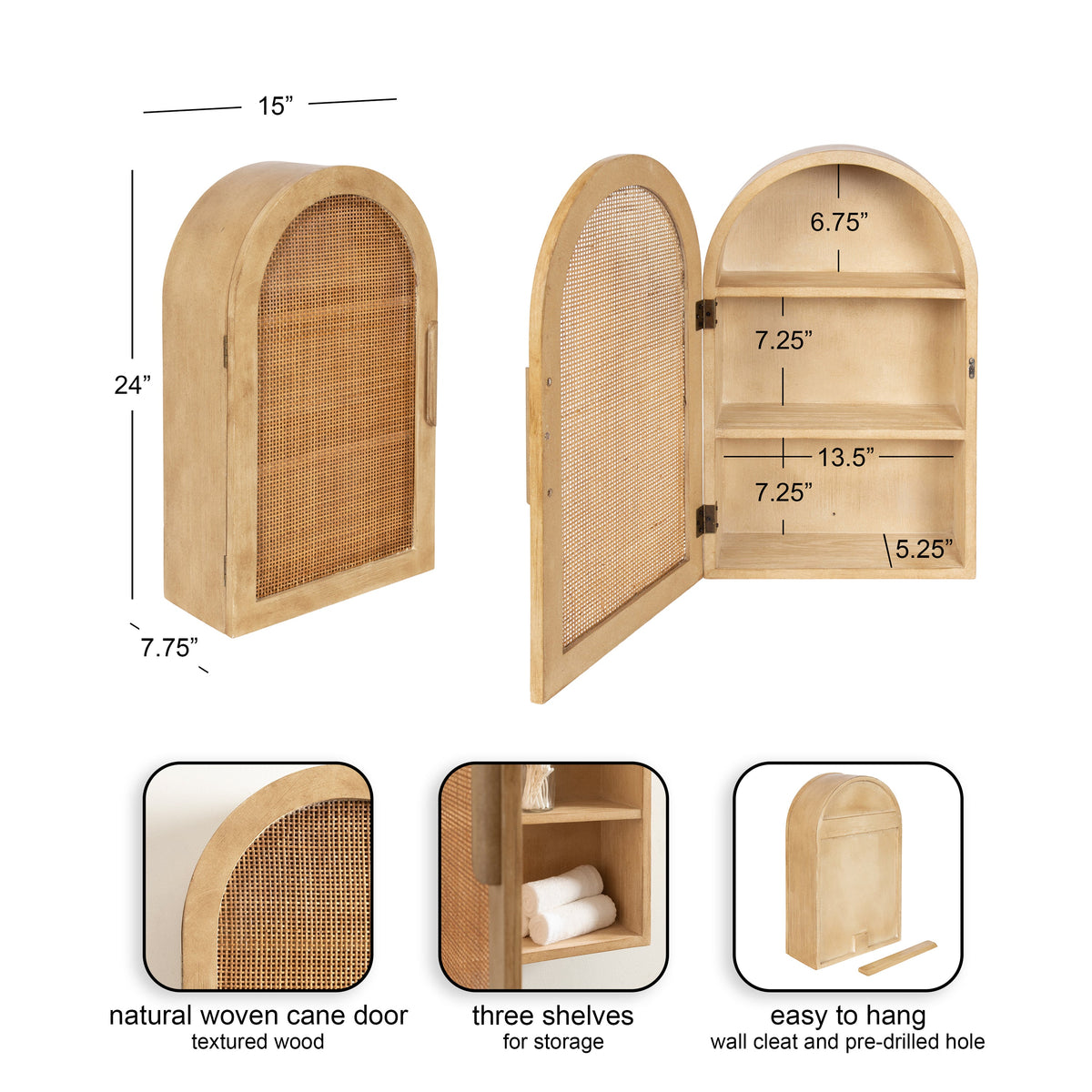 Ori Rattan Arch Wall Cabinet