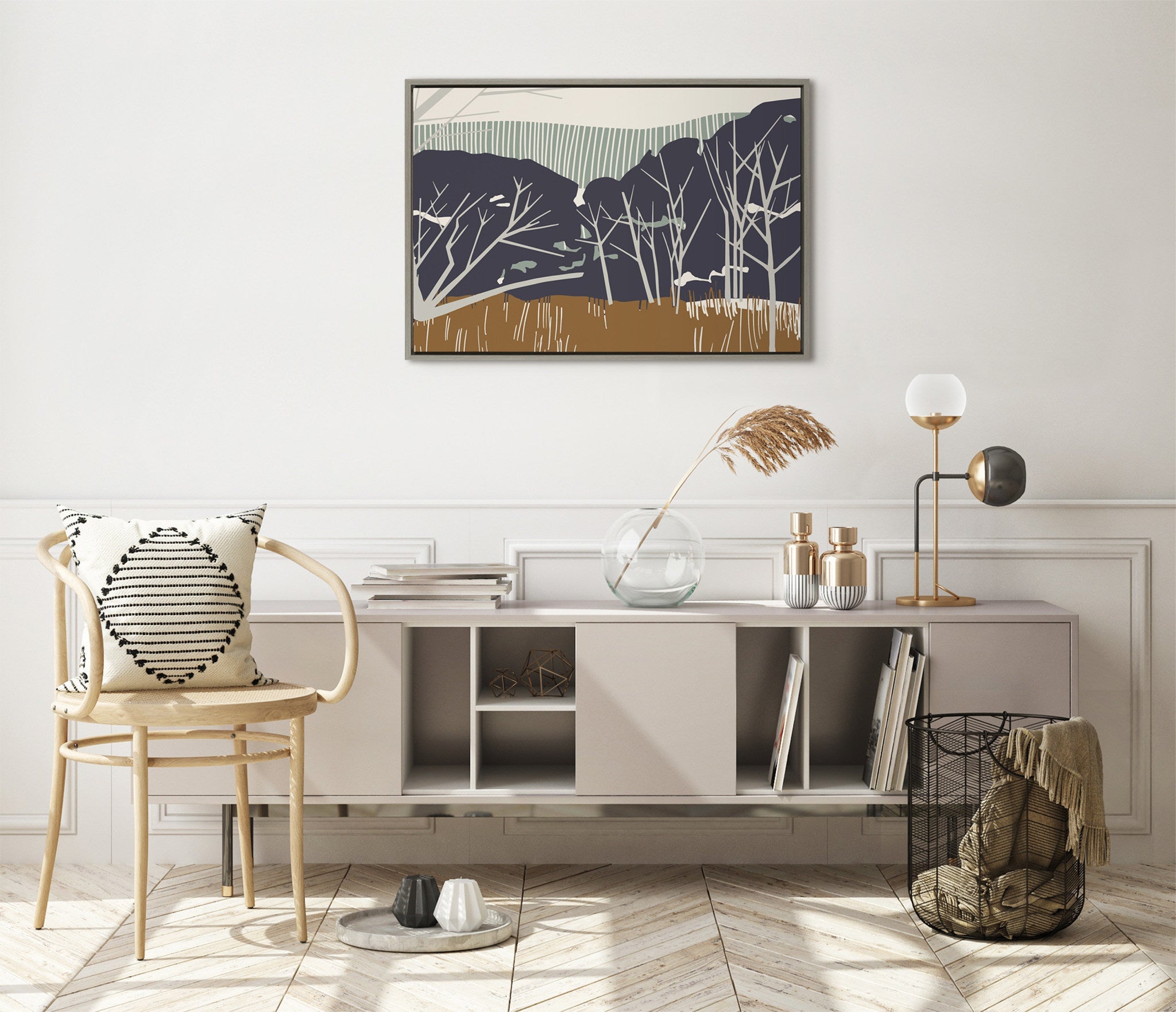 Sylvie Daily Walk Marsh Horizontal Framed Canvas by Hannah Beisang