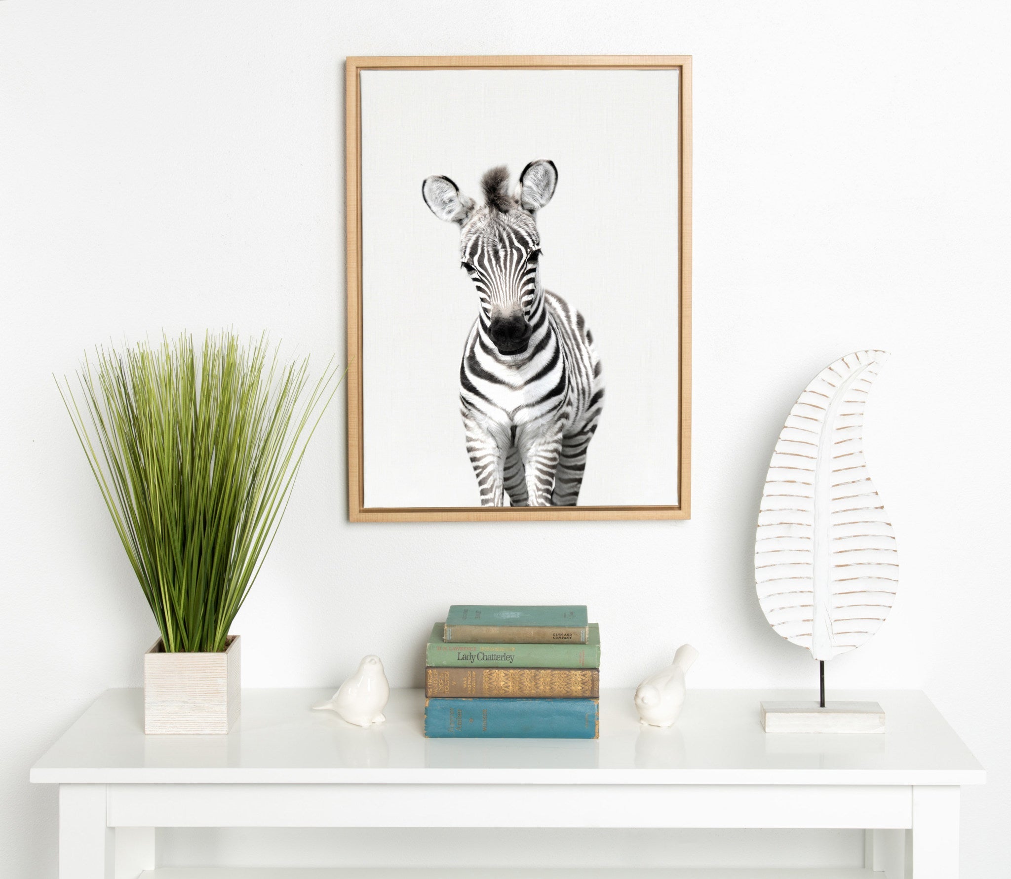 Sylvie Baby Zebra Framed Canvas by Amy Peterson