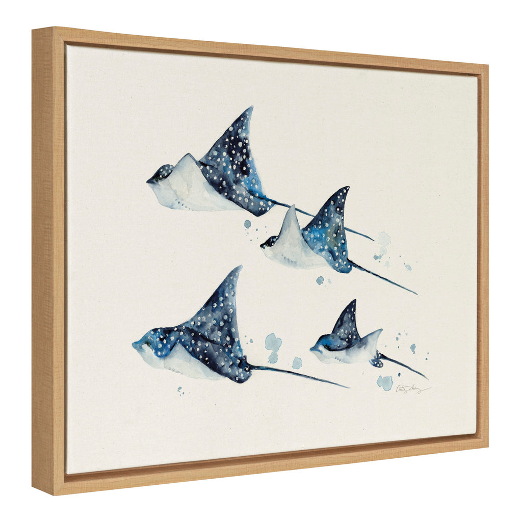 Sylvie Eagle Spotted Ray Family Framed Canvas by Cathy Zhang