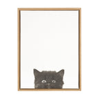 Sylvie Black Kitten Framed Canvas by Simon Te of Tai Prints