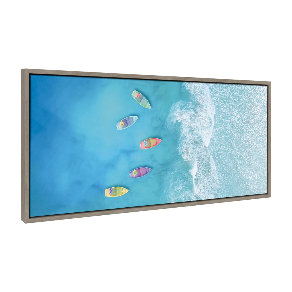 Sylvie Tropical Escape Framed Canvas by The Creative Bunch Studio