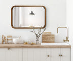 Hutton Wood Framed Radius Rectangle Mirror