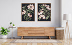 Sylvie Beaded Nocturnal Blossom 1 and 2 Framed Canvas Art Set by Nikita Jariwala