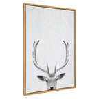 Sylvie Deer Portrait Framed Canvas by Simon Te Tai