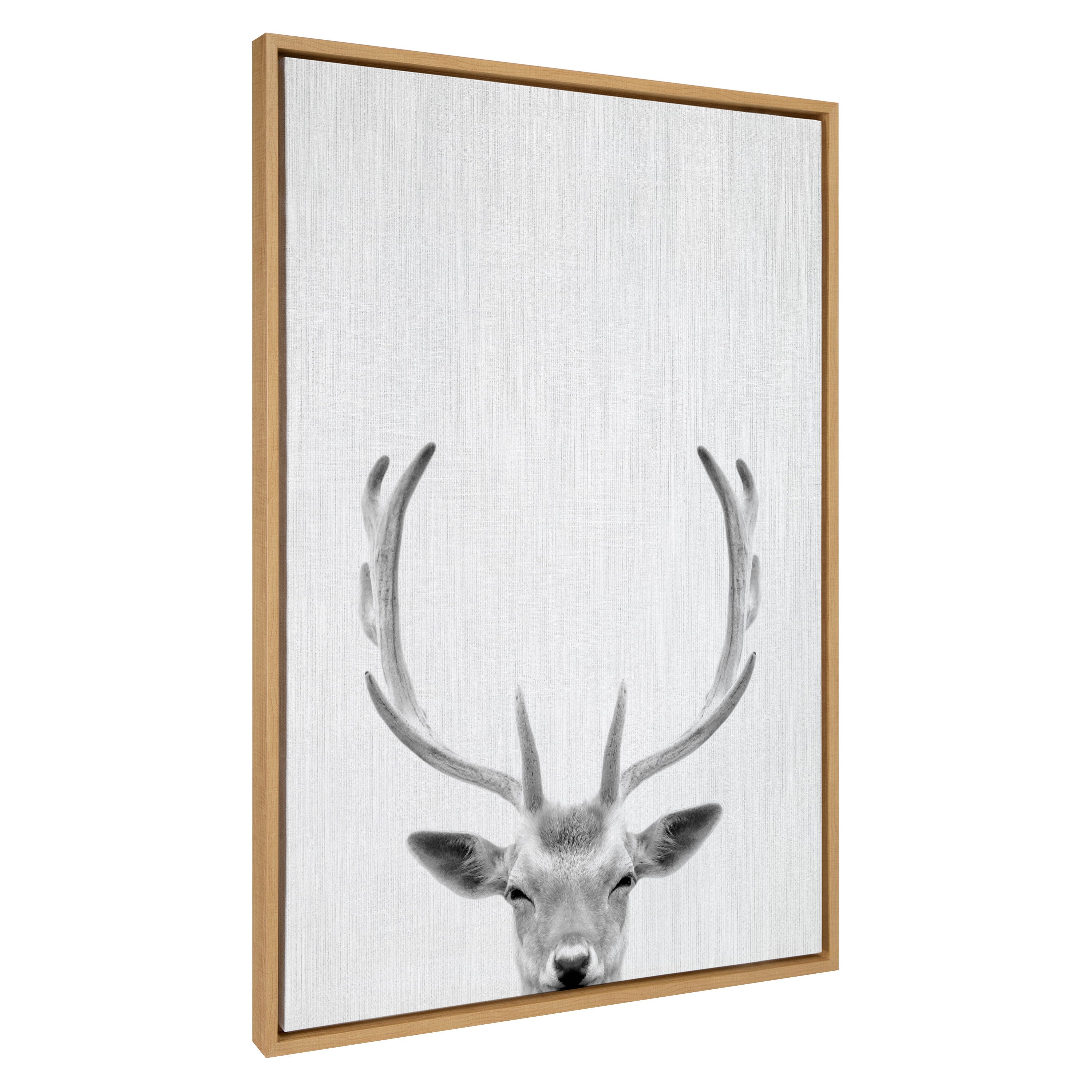 Sylvie Deer Portrait Framed Canvas by Simon Te Tai