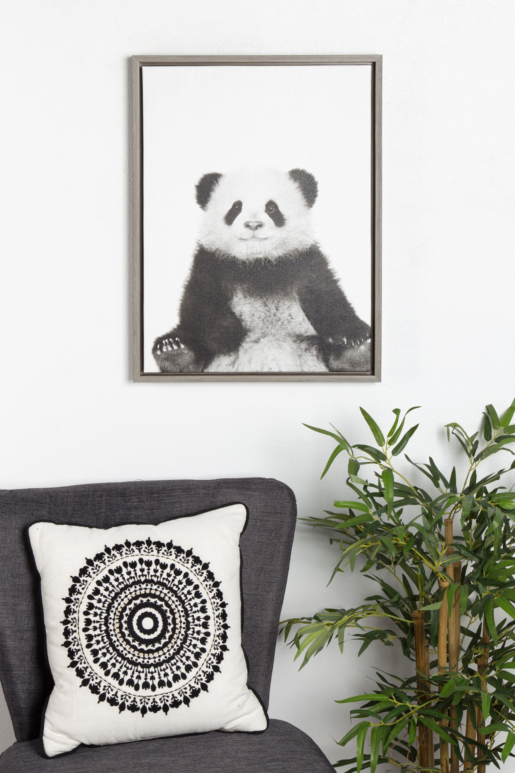 Sylvie Panda Framed Canvas by Simon Te Tai