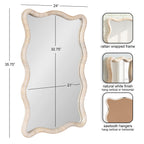 Rahfy Rattan Rectangle Scallop Mirror