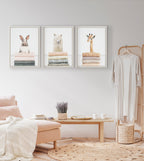 Sylvie Fold Giraffe Framed Canvas by Amy Peterson Art Studio