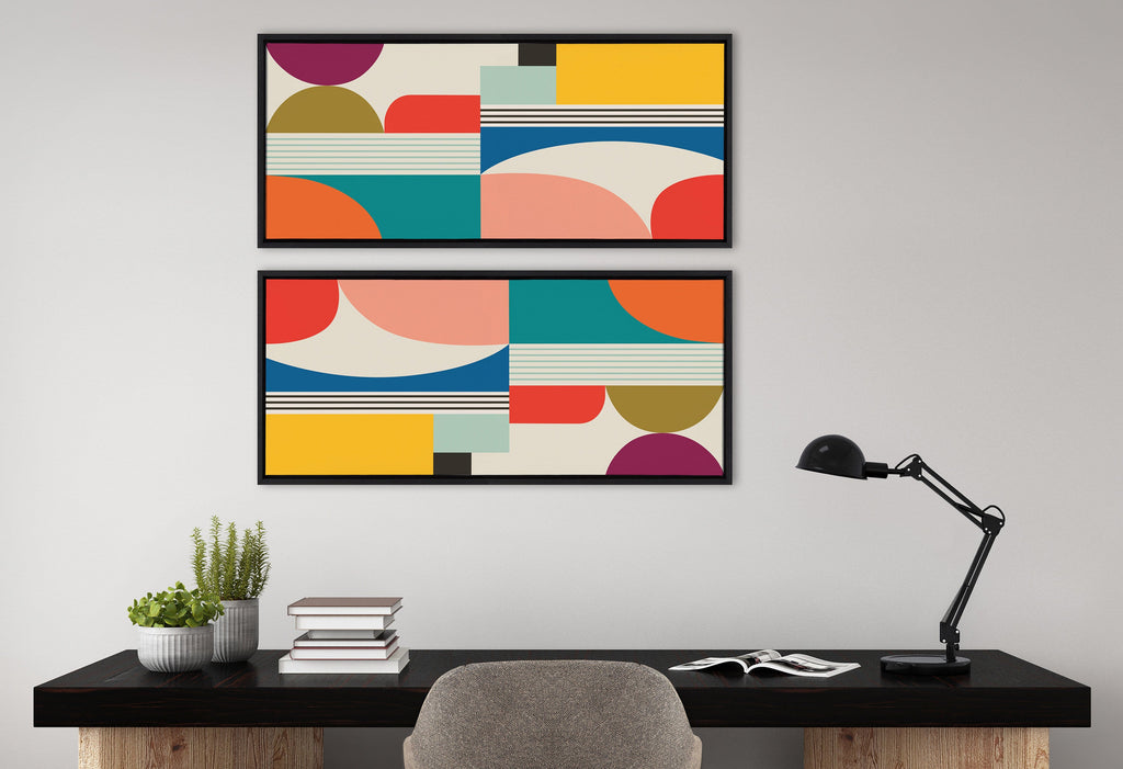 Sylvie Mid Century Modern Pattern Framed Canvas by Rachel Lee of My Dream Wall