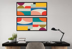 Sylvie Mid Century Modern Pattern Framed Canvas by Rachel Lee of My Dream Wall