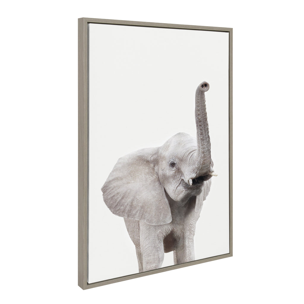 Sylvie Young Elephant Framed Canvas by Amy Peterson
