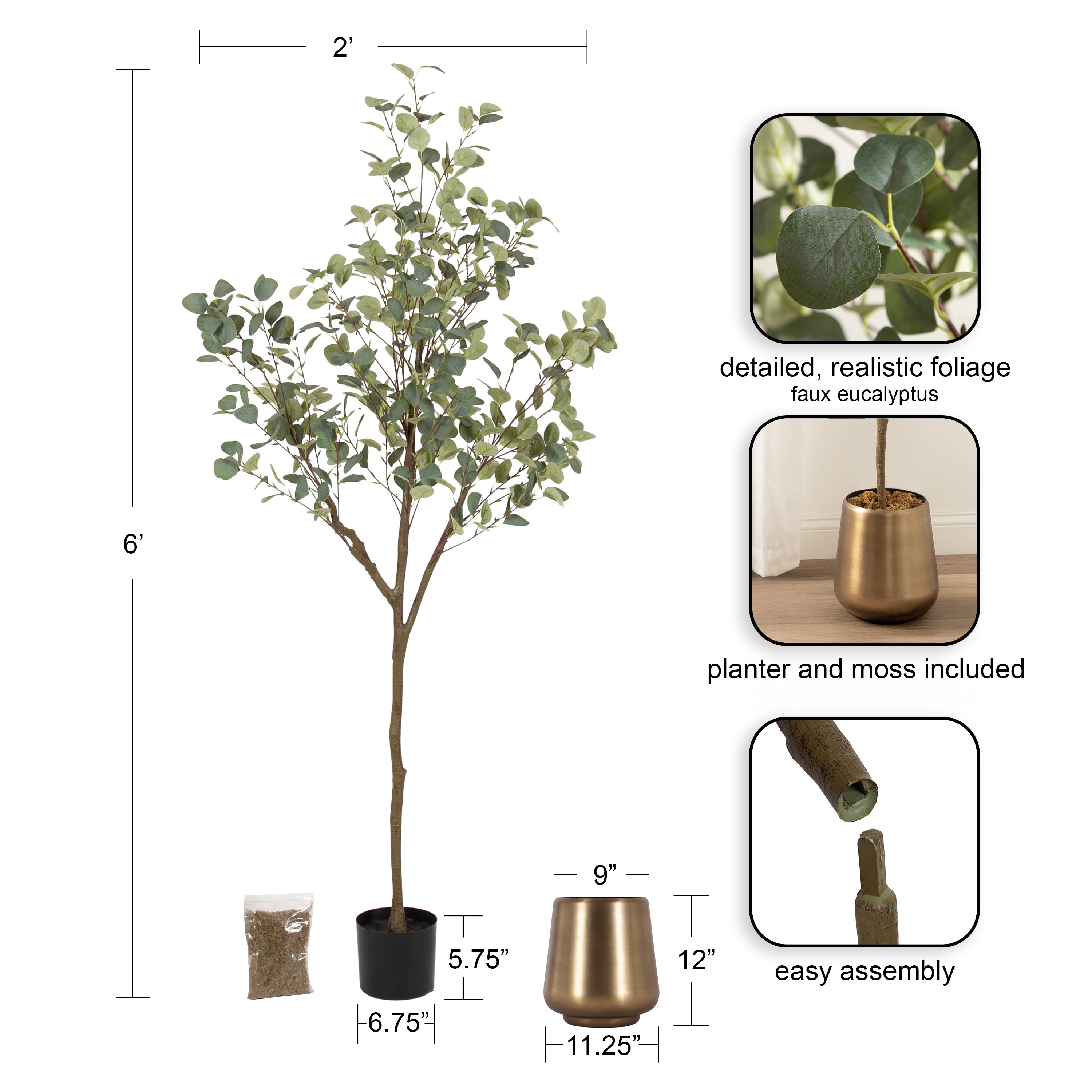 Eudora Faux Eucalyptus Tree