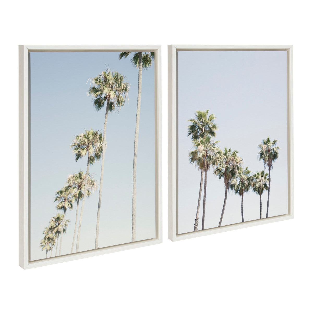 Sylvie Palm tree Row and LA Summer Framed Canvas by Caroline Mint