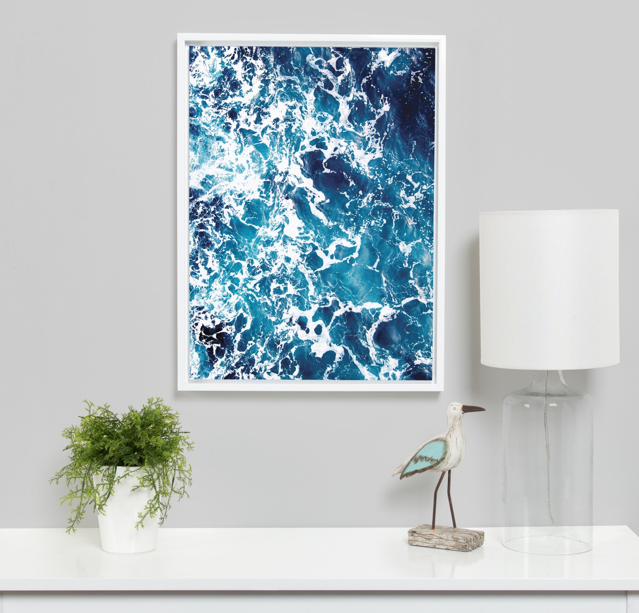 Sylvie Waves Framed Canvas by Simon Te Tai