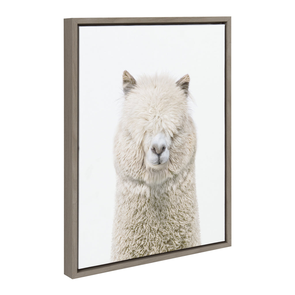 Sylvie Alpaca Fluff Framed Canvas by Amy Peterson Art Studio