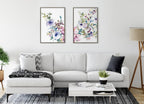 Sylvie Ink Wash Floral Left and Right Framed Canvas by Emma Daisy