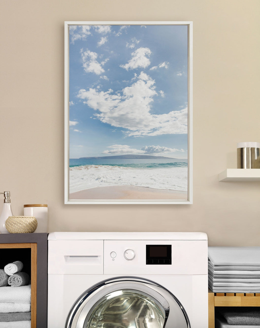 Sylvie Beach Framed Canvas by Alicia Abla