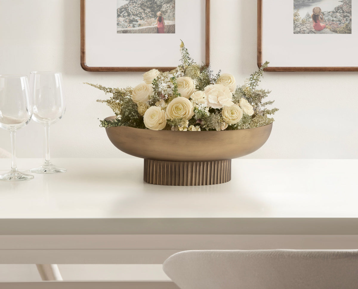Rooks Ribbed Metal Bowl