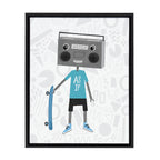 Sylvie Boom Box Boy 2 Framed Canvas by Molly Fabiano, Black 18x24