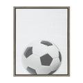 Sylvie Soccer Ball Portrait Framed Canvas, Gray 18x24
