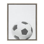 Sylvie Soccer Ball Portrait Framed Canvas, Gray 18x24