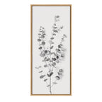 Sylvie Eucalyptus Botanical I Gray and Soft White Framed Canvas by The Creative Bunch Studio