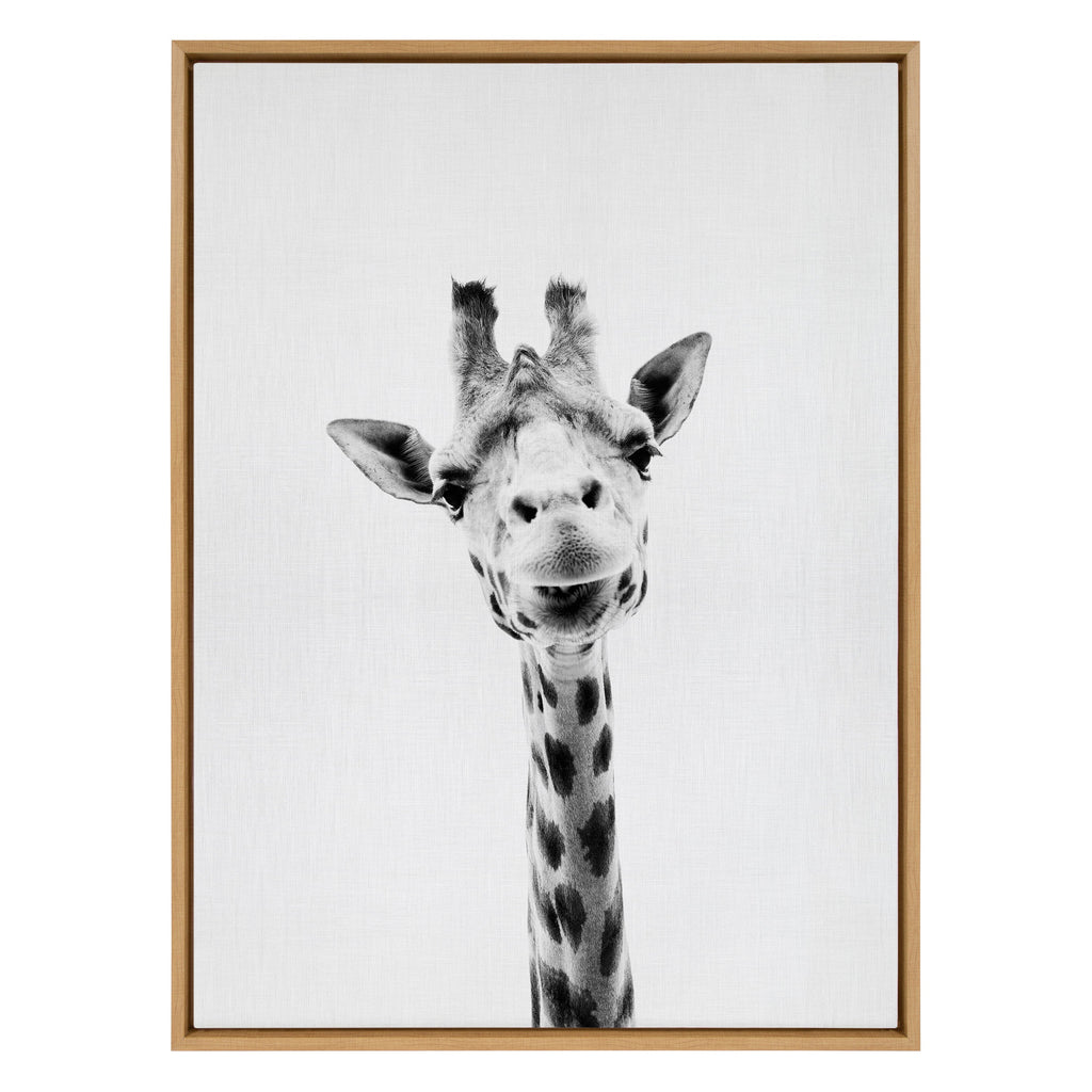 Sylvie Giraffe Framed Canvas by Simon Te of Tai Prints