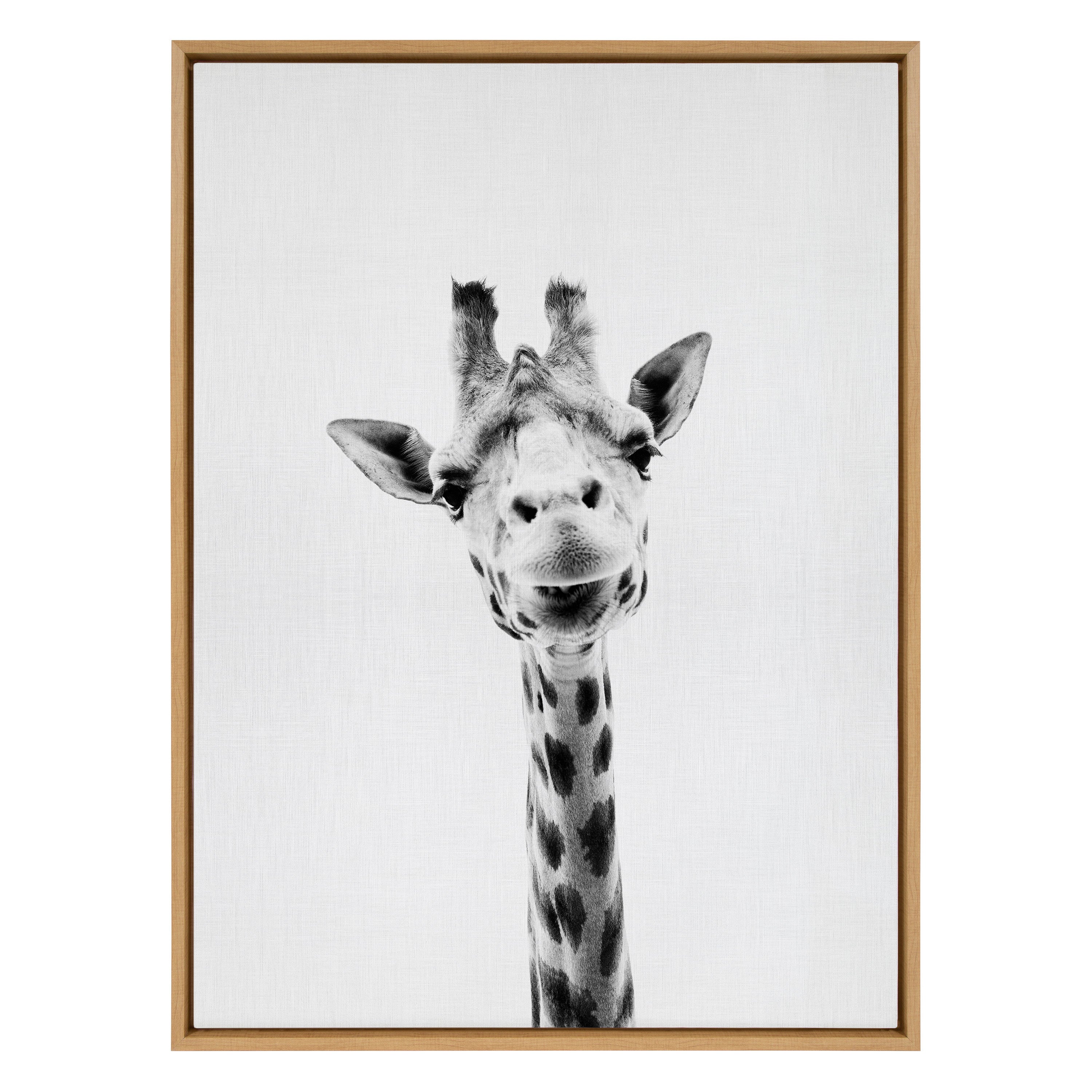 Sylvie Giraffe Framed Canvas by Simon Te of Tai Prints