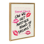 Sylvie Another Round Guest Check Framed Canvas by Alli Standefer
