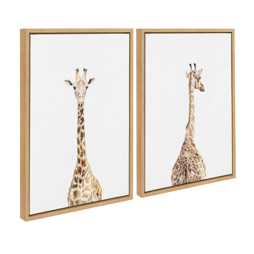 Sylvie Giraffe Front and Back Framed Canvas Set by Amy Peterson Art Studio