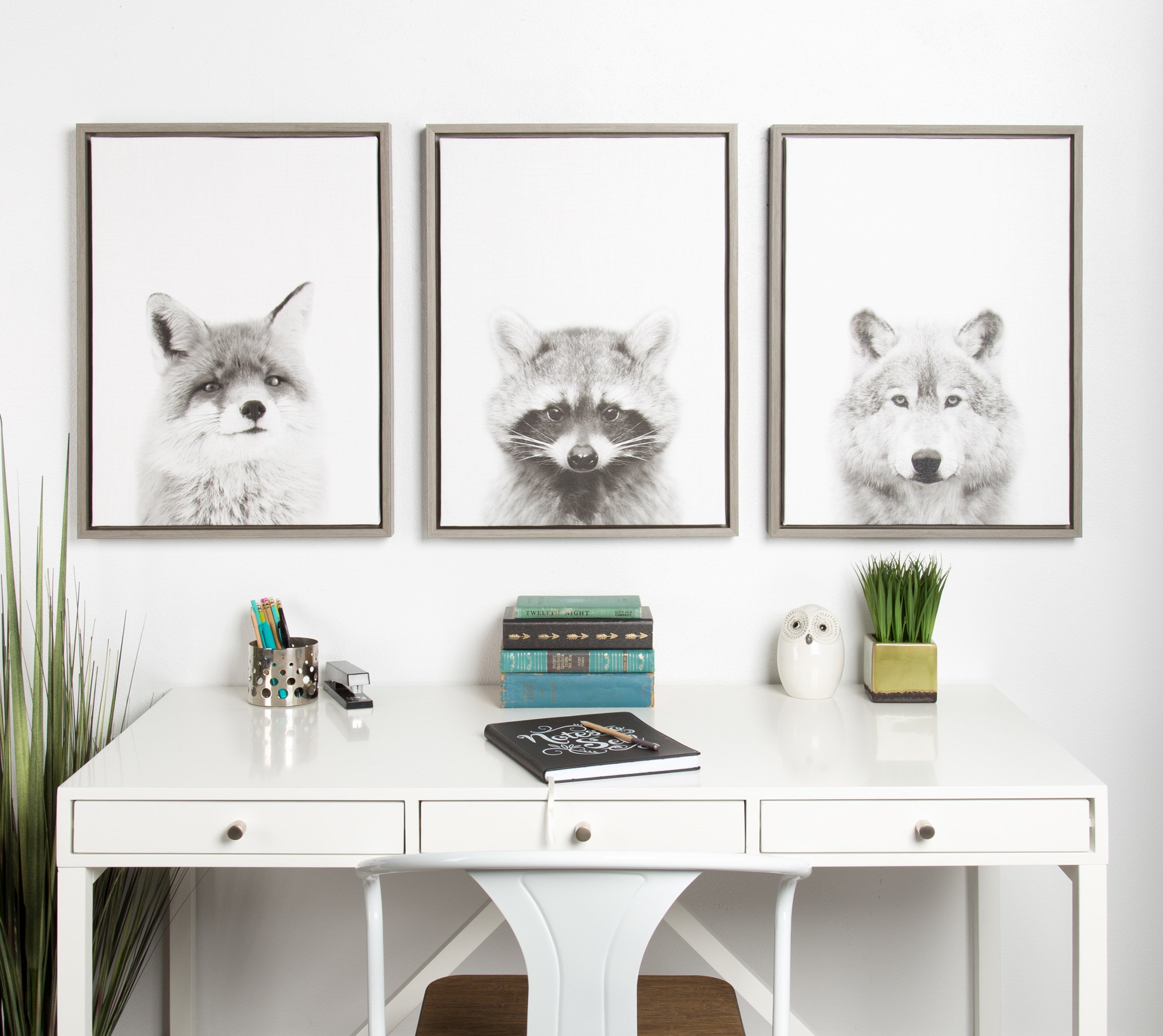 Sylvie Fox Portrait Framed Canvas by Simon Te Tai