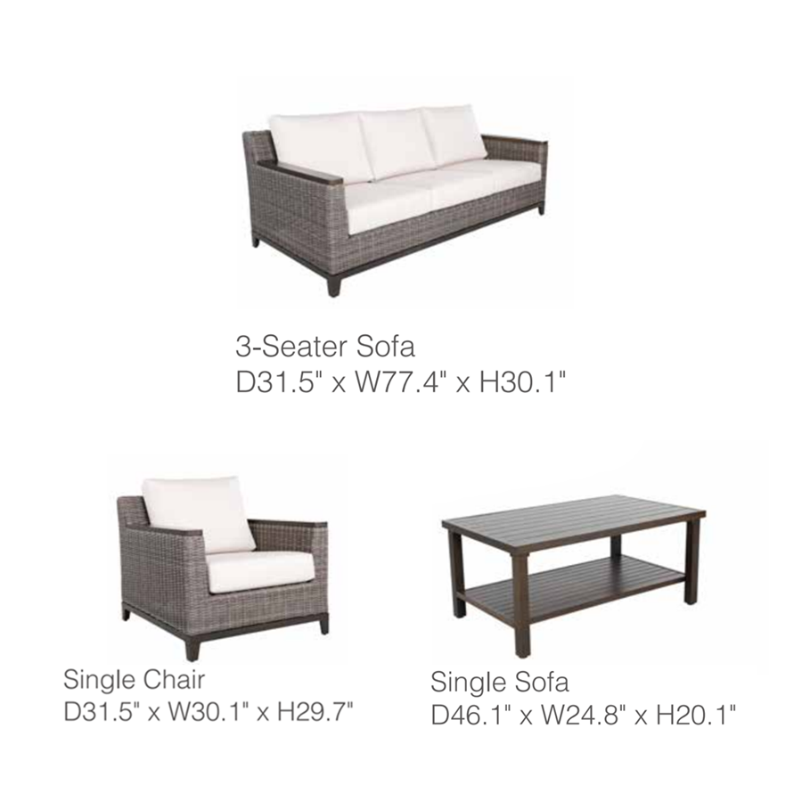 Owens 4-Piece Aluminum Living Room Set