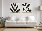 Sylvie Modern Botanical Neutral Abstract 1 Framed Canvas by The Creative Bunch Studio